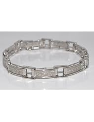 Diamond Tennis Bracelet Fancy1.2ct Sterling Silver white gold finish Ladies