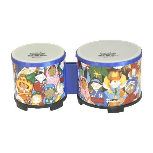 Remo RHYTHM CLUB, Bongos, 5/6 Diameters, Rhythm Kids Graphics Remo RHYTHM CLUB, Bongos, 5/6 Diameters, Rhythm Kids Graphics
