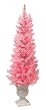 4' Slim Pretty In Pink Potted Pine Artificial Christmas Tree - Pre-Lit