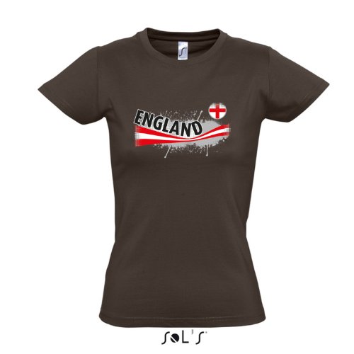 Fanshirt-Damen ENGLAND Ländershirt EM / WM Trikot S-XXL , Chocolate , S