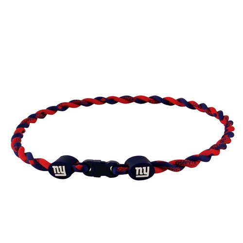 New York Giants Titanium (Double Braid) Core Sport Necklace - 21 Inch