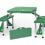 Folding Picnic Table by Picnic Time - 811-00-121 (Green) (26H x 58W x 34D (overall w seats...