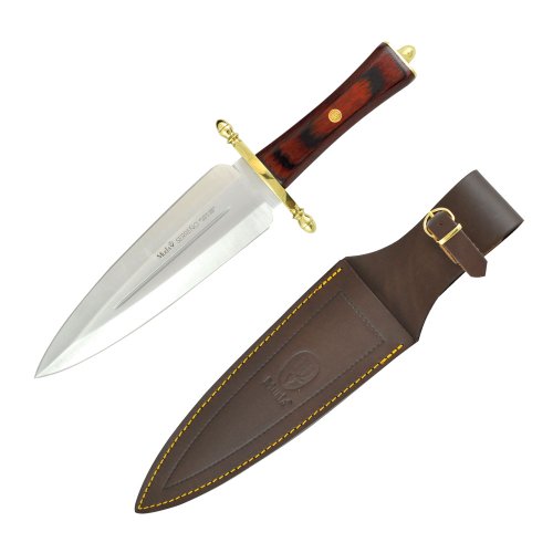 Muela Serreno Fixed Blade Knife 14.25-Inch Coral Packawood, Brass Muela Serreno Fixed Blade Knife 14.25-Inch Coral Packawood, Brass Hunting Knives