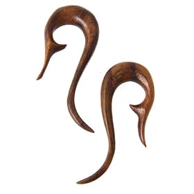 2g Wooden Fish Hook Plug - 6.5mm - Pair