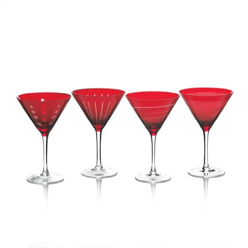 Mikasa Cheers Ruby 10-Ounce Martini Glass, Set of 4