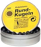 H&N .25 Cal, Round Lead Balls, Graphite-Coated, 200/Tin