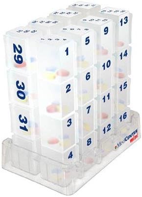 Medcenter 70324 Mini 31 Day Pill Organizer Talking Reminder