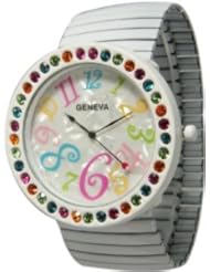 White Large Faced Stretch Band Lola Watch