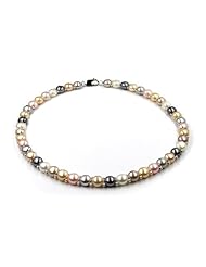 Multicolor Freshwater button Pearl with Sterling Silver Beads Necklace