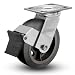 Albion 11 Series 5" Diameter Rubber on Iron Wheel Empire Medium Heavy Duty Swivel Caster with Face Brake, Roller Bearing, 4-1/2" Length X 4" Width Plate, 400lbs Capacity (Pack of 4)