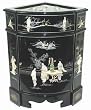 Asian Furniture & D&eacute;cor - 31" Ming Design Chinese Black Lacquer Oriental Corner Cabinet