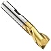 Niagara Cutter S203 High Speed Steel (HSS) Square Nose End Mills, Inch, Weldon Shank, TiN Finish, Roughing and Finishing Cut, 30 Degree Helix, For Use With All Materials
