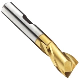 Niagara Cutter S203 High-Speed Steel End Mill, General Purpose, Regular Length, TiN Coated, 2 Flutes, Square End, 9/16" Cutting Length, 5/16" Cutting Diameter