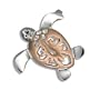 Sterling Silver Hawaiian Rose Two-Toned Hibiscus Turtle Pendant (S)