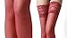 Coromose® Sexy Womens Lace Top Thigh High Stockings (Burgundy)