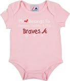 MLB Infant/Toddler Girls' Atlanta Braves Girl Onesie (Pink, 24 Months)