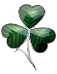 Green Enamel Shamrock Brooch