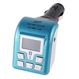 MANOS LIBRES BLUETOOTH TRANSMISOR FM REPRODUCTOR MP3 PARA COCHE COLOR AZUL