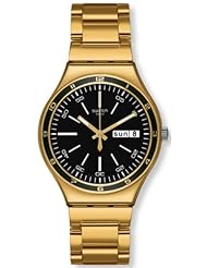 Swatch Irony Black Dial Gold-tone Stainless Steel Bracelet Unisex Watch YGG705G