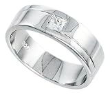 Gent's Perfect Quality Sterling Silver Brilliant Cut Cubic Zirconia Ring