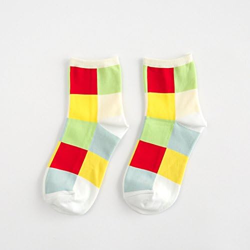 Explosion Models Korean Latest Plaid Kawaii Camaron Candy Colors Comfortable Womens Socks Meias Femininas Sokken