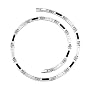 Mens Stainless Steel Necklace with Flat Black Carbon Fiber Links