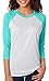 Next Level Unisex Triblend 3/4-Sleeve Raglan L T BLUE/ HTHR WHT