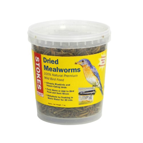 Stokes Select 100% Natural Premium Dried Mealworms, 7 oz. Tub