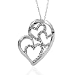 10k White Gold Diamond Heart Pendant (1/4 cttw, H-I Color, I2-I3 Clarity), 18"