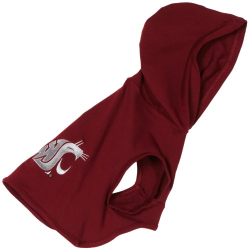 NCAA Washington State Cougars Cotton Lycra Hooded Dog Shirt, Large Maroon/Grey