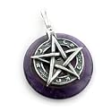 Sterling Silver Pentagram or Pentacle Amethyst Pendant