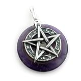 Sterling Silver Pentagram or Pentacle Amethyst Pendant