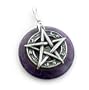 Sterling Silver Pentagram or Pentacle Amethyst Pendant