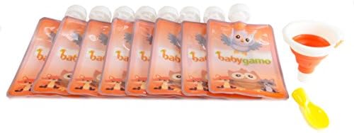 Baby Gamo Reusable Food Pouch 8 Pack 6 Oz (Value Pack)