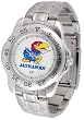 Kansas Jayhawks Suntime Mens Sports Watch w/ Steel Band - NCAA College Athletics