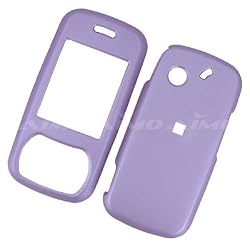 Pantech Matrix C740 (AT&T) Rubberized Snap On Protector Hard Case Rubber Feel Leather Paint Cover Lavender