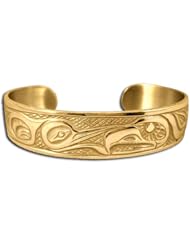 14K Yellow Gold First Nations Gentle Strength Bracelet. Made in USA.