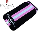 ORIGINAL Pierre Cardin Bon Bon STN Tasche Etui S Streifen Pink Weiß für Samsung X150 U700 U800 inkl. Original Handycop® Einkaufswagenchip