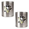 Pittsburgh Penguins NHL 2pc Stainless Steel Can Holder Set- Primary Logo by Great American Products
