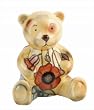Old Tupton Ware Bear TW5911 - Collectable Porcelain Teddy Bear Yellow Poppy (November) in Stylish Presentation Gift Box