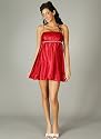 Satin Rhinestone Dress for Bridesmaid Formal Prom