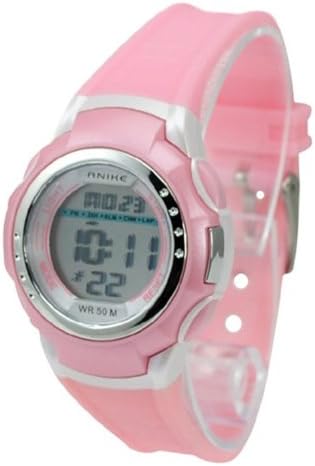 Kids Watches Flash Lights 50m Waterproof Digital Sports Watch - Pink Color