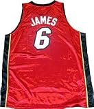 LeBron James Unsigned Authentic Miami Heat Red Jersey