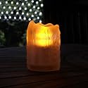Solar Glass Candle - Amber LED