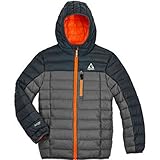 Gerry Boys' Packable Sweater Down Jacket (LARGE, Gray and Orange)