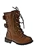 Mango-61KA Baby Girls Combat Lace Up Boots Tan Toddler