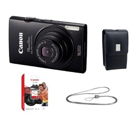 Canon PowerShot ELPH 110 HS (Black) 16.1 MP CMOS Digital Camera Kit with PSC-55 Bag, Canon Stainless Steel Neck Strap & Canon 2 GB SD Card