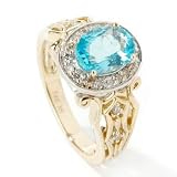 14K Gold Paraiba Apatite & Diamond Ring