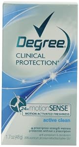 Degree Clinical Protection, Antiperspirant and Deodorant, Active  Clean, 1.7 Ounce Stick