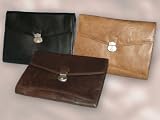 Branco Exquisit Collegemappe Collegetasche echt Leder cognac